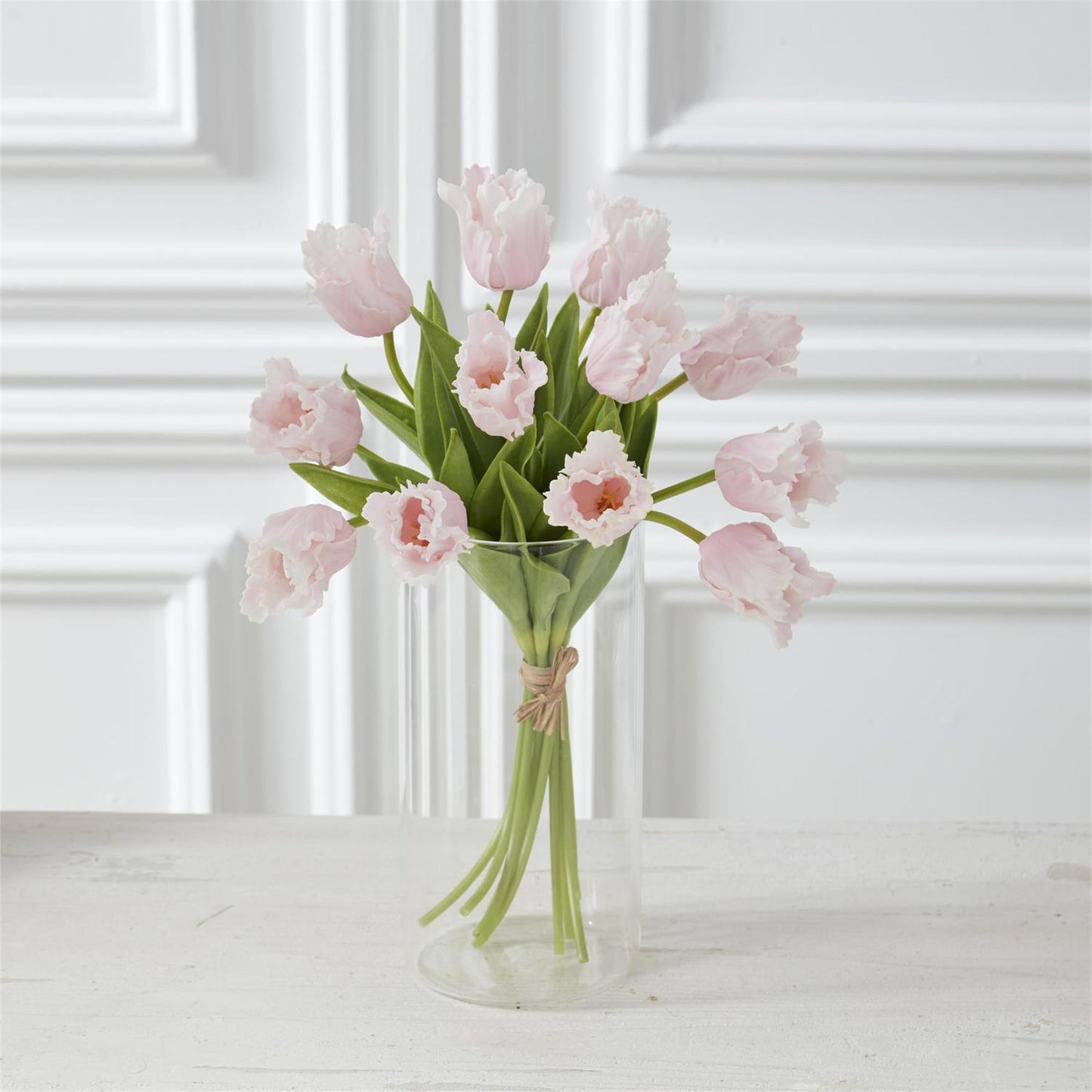 13 Inch Pink Real Touch Parrot Tulip, Single Stem