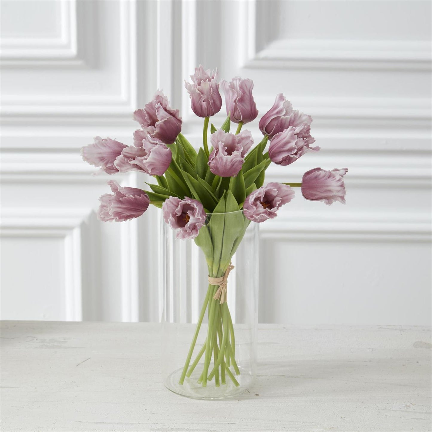 13 Inch Purple Real Touch Parrot Tulip, Single Stem