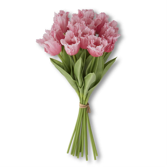 13 Inch Rose Real Touch Parrot Tulip, Single Stem