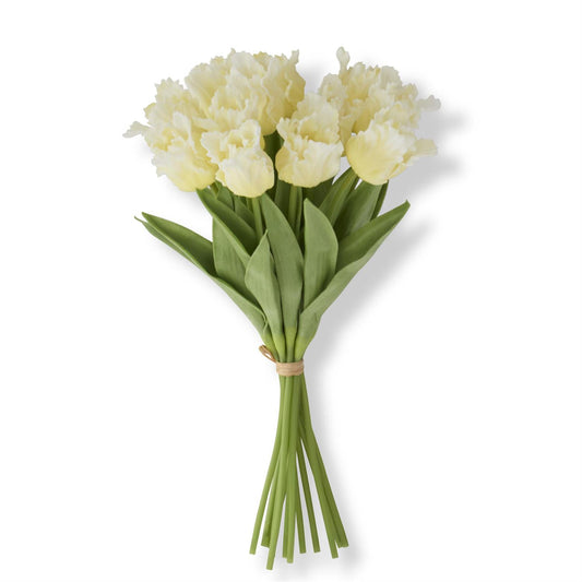 13 Inch Yellow Real Touch Parrot Tulip, Single Stem