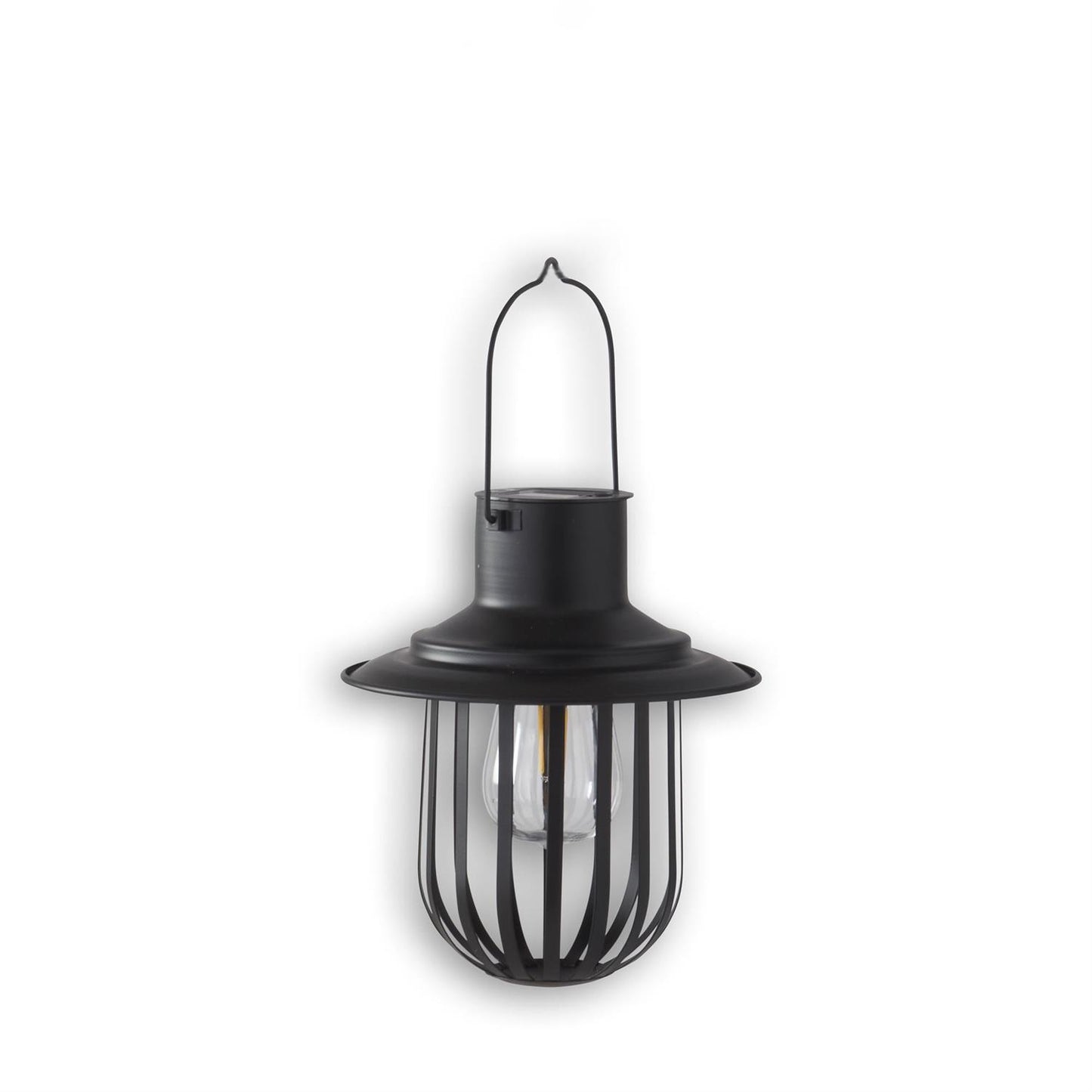 12 Inch Black Metal Solar Light Lantern