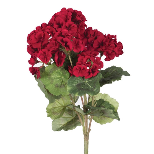 18" Red Geranium Bush