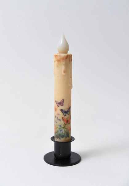 Butterfly Panorama Led Timer Taper Candle