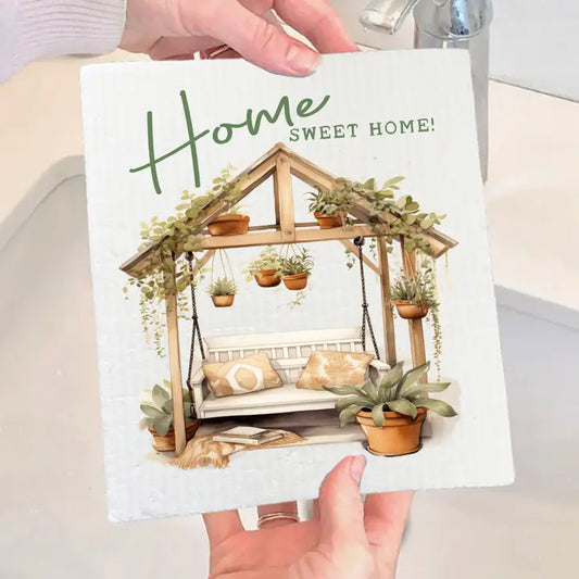 Home Sweet Home Proch Swing Swedish Dish Cloth