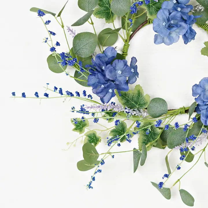 16in Wreath-Blue Hydrangea Garden