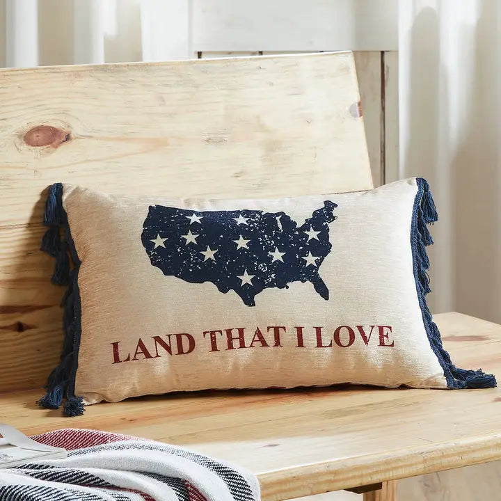 Patriotic Land That I Love Chenille Pillow