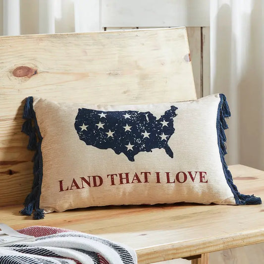 Patriotic Land That I Love Chenille Pillow