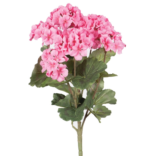 18" Artificial Coral Geranium Bush
