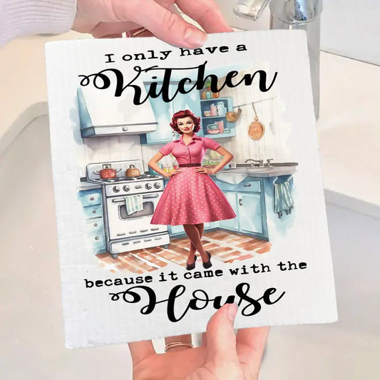 Kitchen Came with the House Funny Swedish Dish Cloth