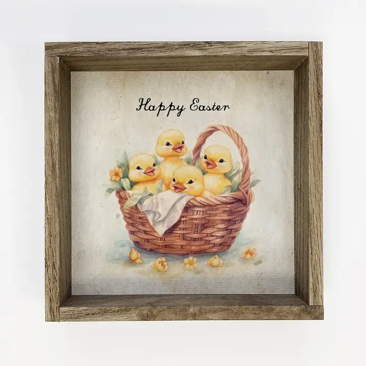 Vintage Duck Basket Framed Print