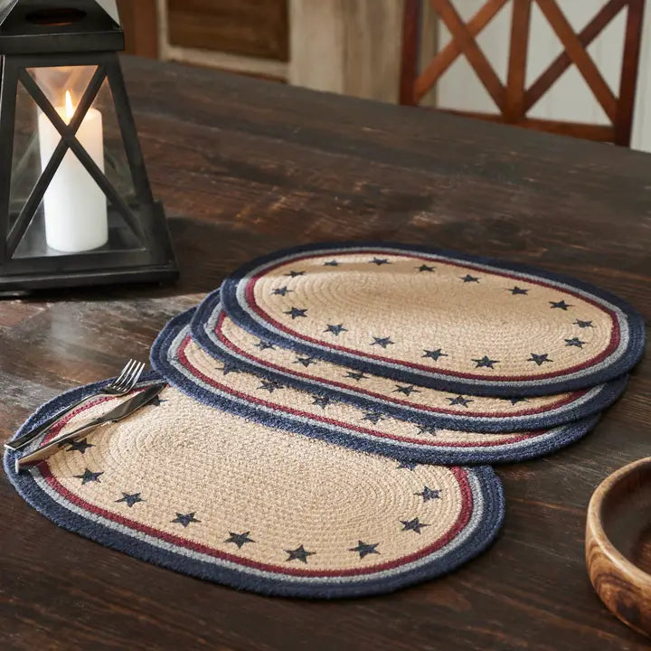 My Country Oval Placemat Stencil Stars