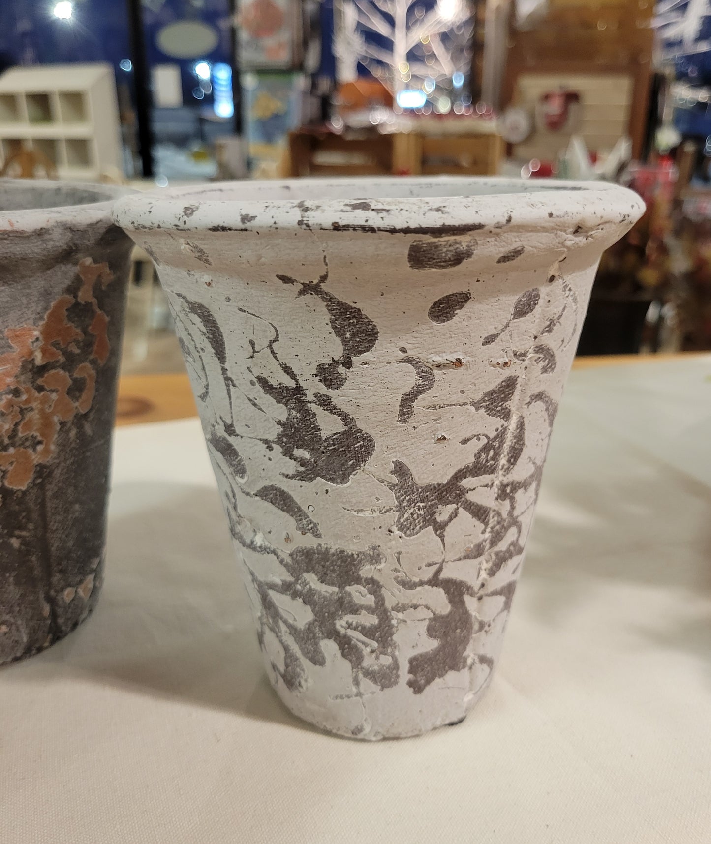 6" Clay Planter, Distressed