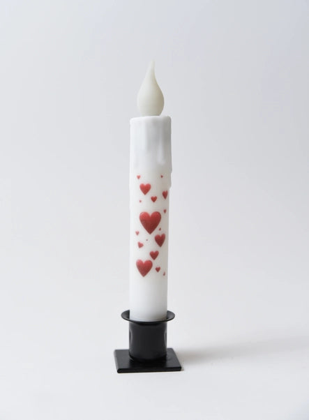 Floating Hearts Led Timer Taper Candle