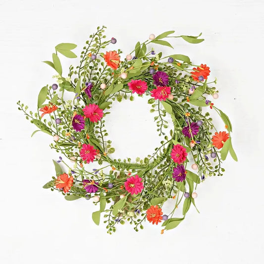 Hibiscus with Boxwood 16inch Wreath