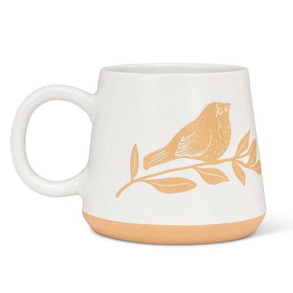 Oversized Mug with Birds On Branch-4"H