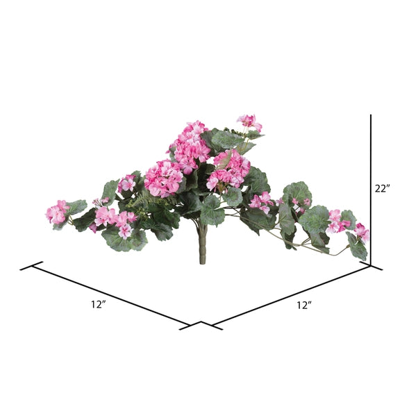 22" Artificial Light Pink Geranium Hanging