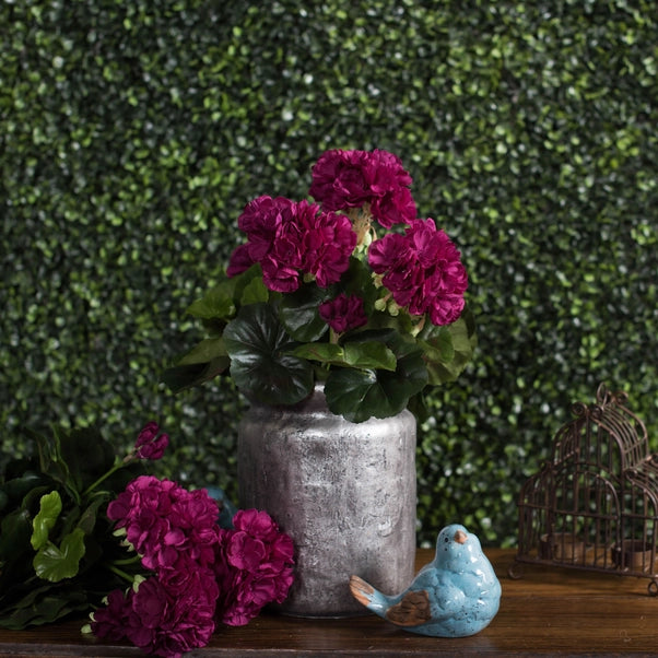 15.25" Artificial Purple Polyester Geranium Bush.