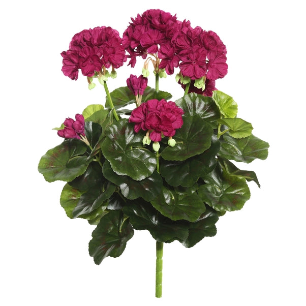15.25" Artificial Purple Polyester Geranium Bush.