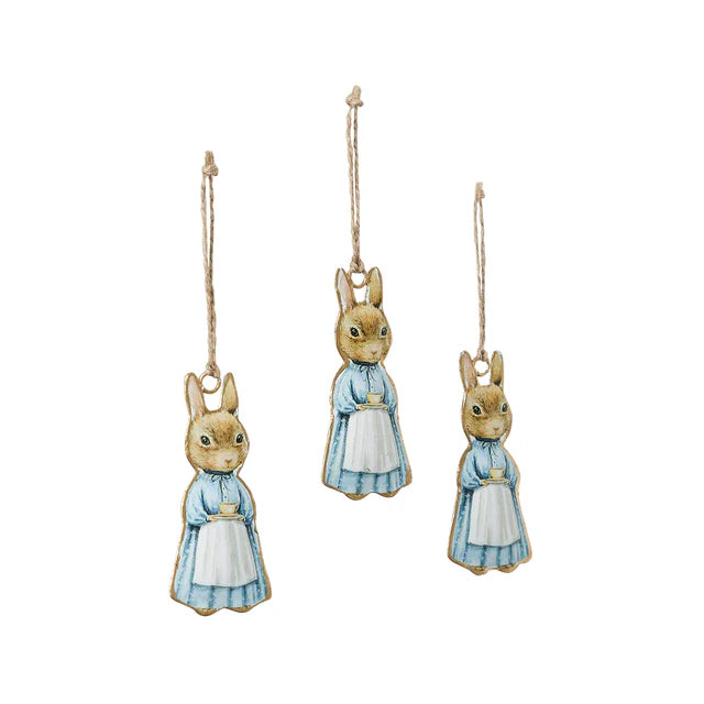 Bunny Hop Metal Apron Rabbit Ornament