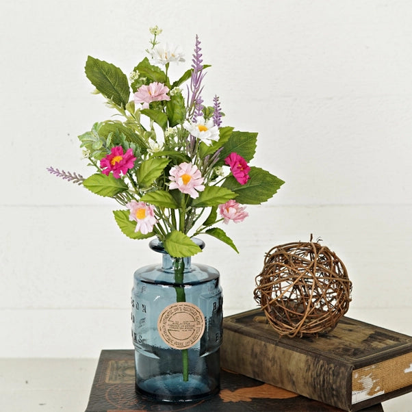 Pink Cream Daisy with Mix Leaves-14in Bush