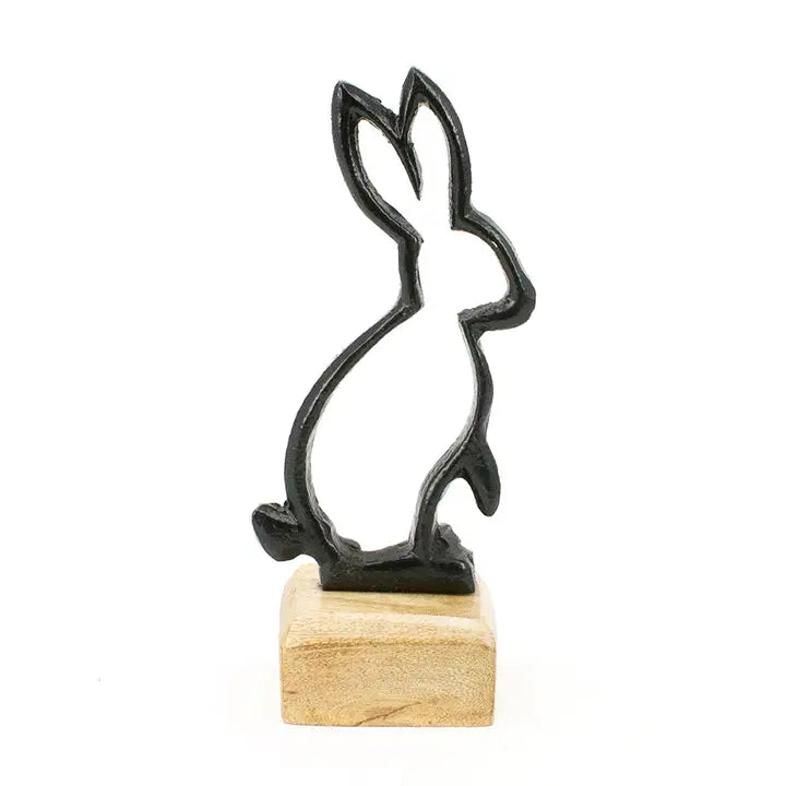 Short Metal Bunny Cutout On Stand