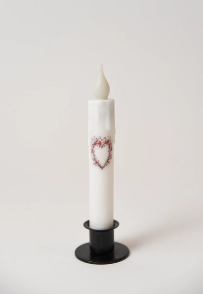 Heart Vines Battery Operated Led Timer Taper Candle
