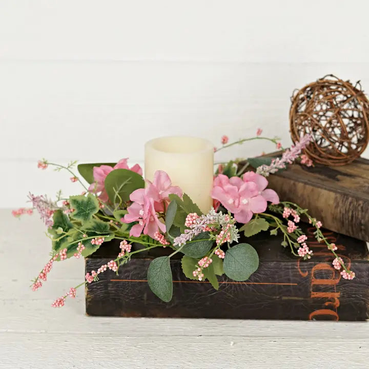 Wispy Ring - Pink Hydrangea 3.5 inch Center