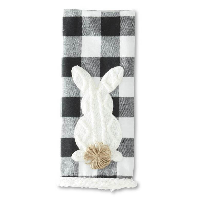 Black & White Check Bunny Towel