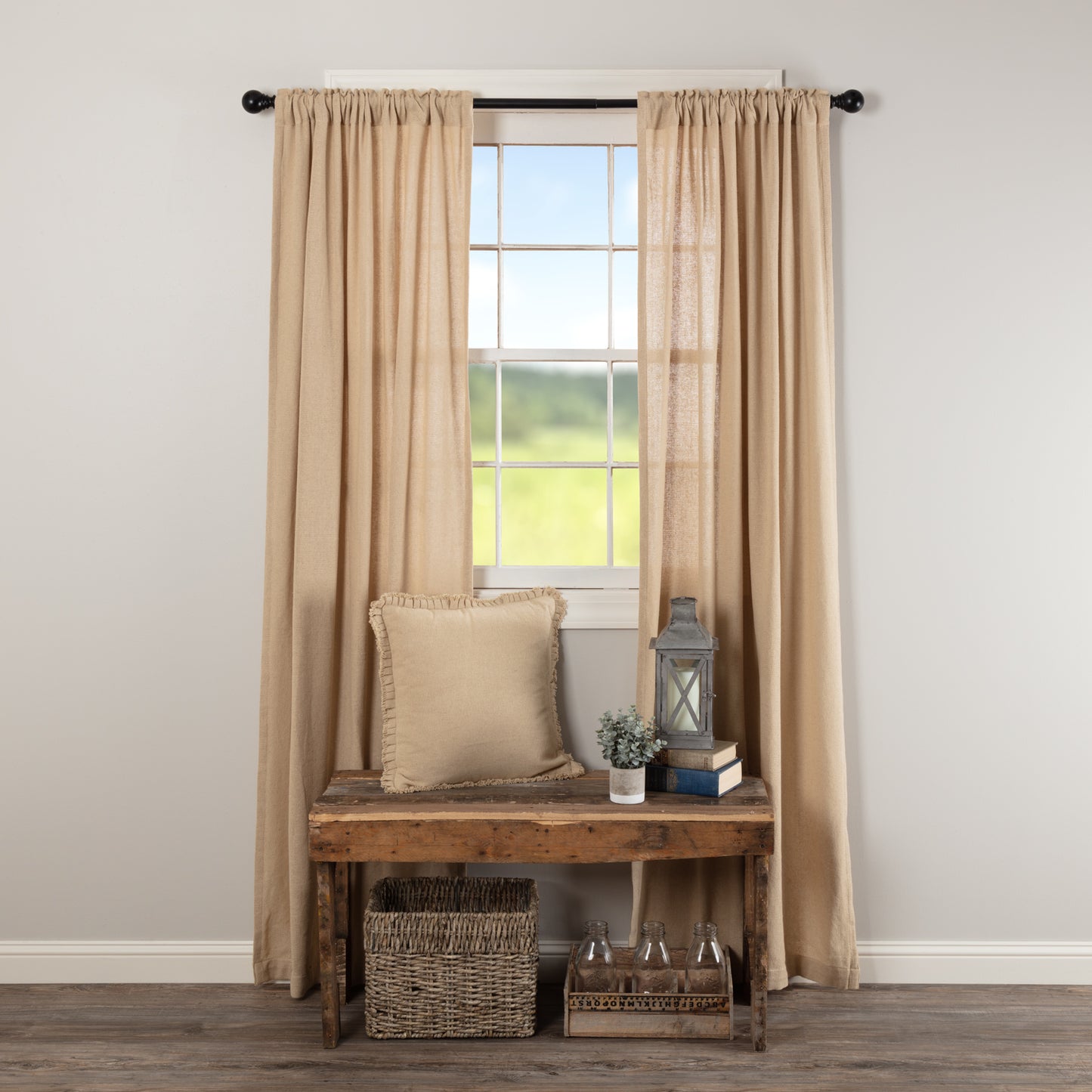Burlap Vintage 84" Curtain Panels