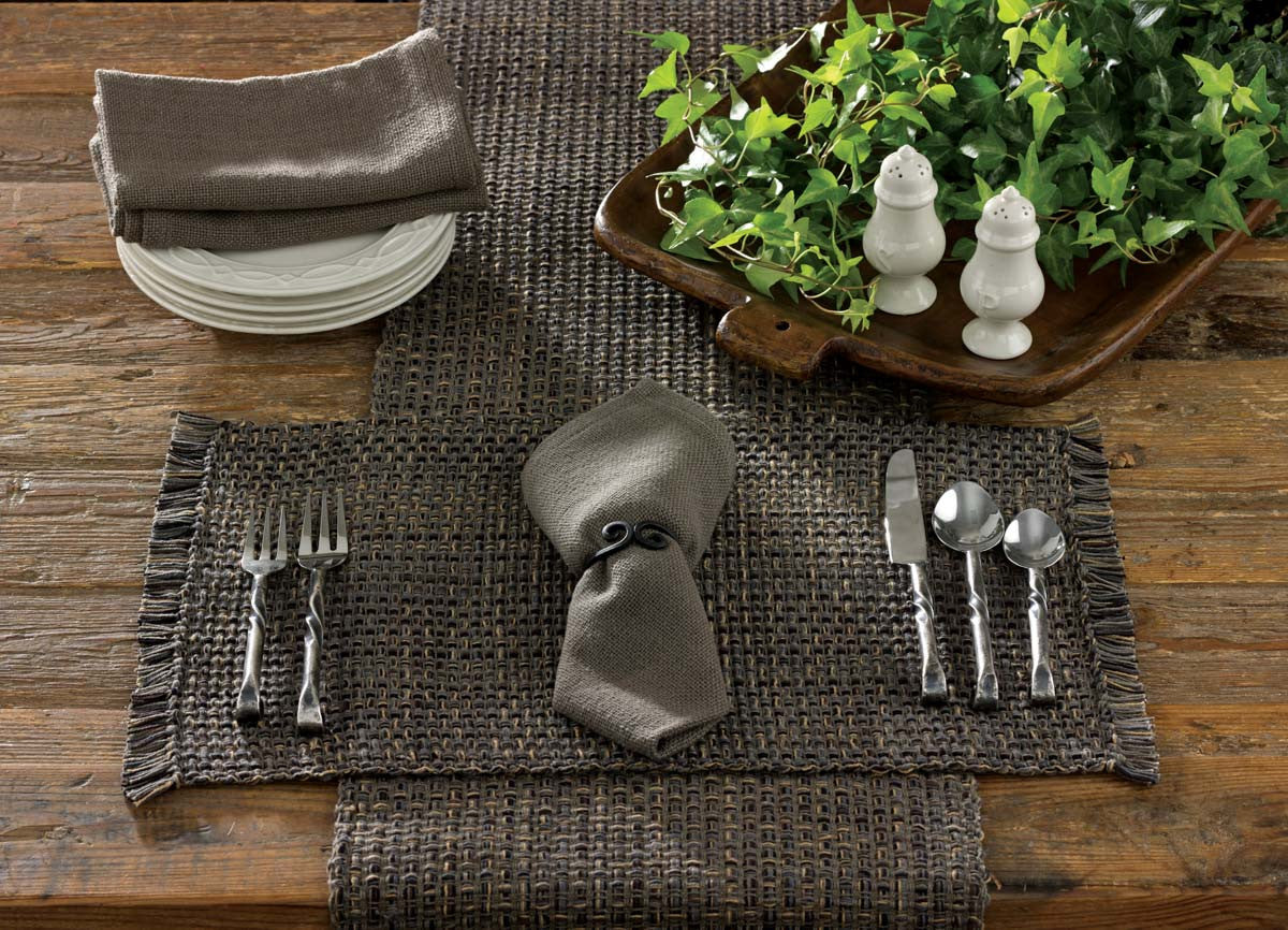 Charcoal Tweed Cotton Weave Placemat