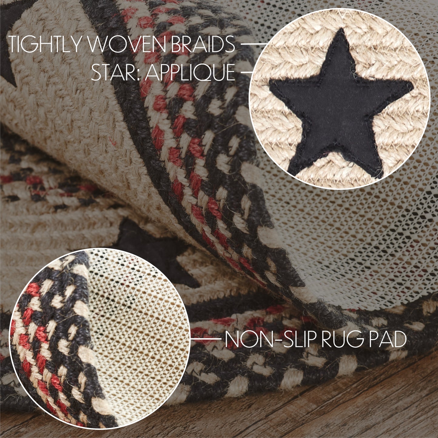 Colonial Star Rug 20" x 30" W/ pad