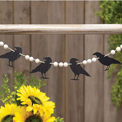 Wooden Beaded Crow Mini Garland