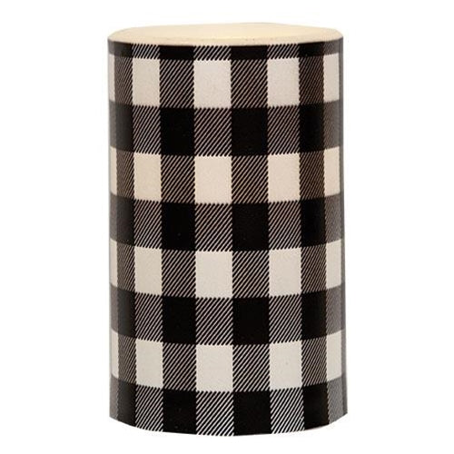 Black & White Large Check Timer Pillar - 3 inch x 5 inch