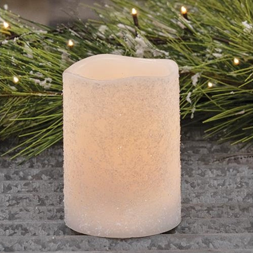 White Frosty Timer Pillar 3 inch x 4 inch
