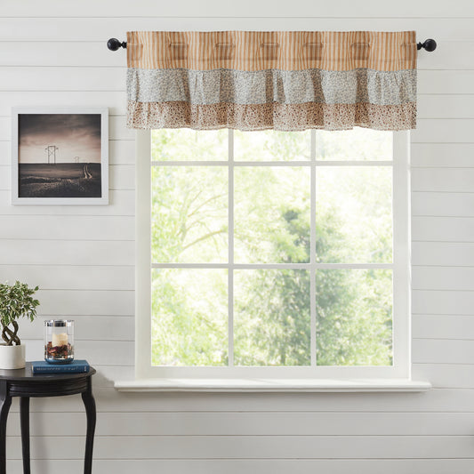 Kaila Gold Ticking Ruffled Valance