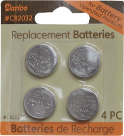 4 Pk Batteries, CR2032
