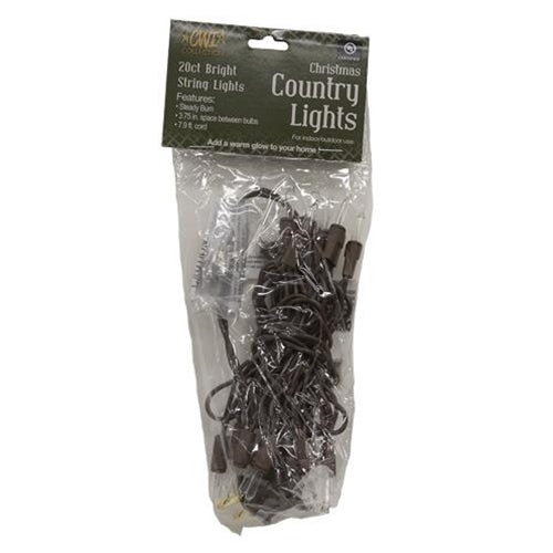 Brown Cord String Light Set, 20ct
