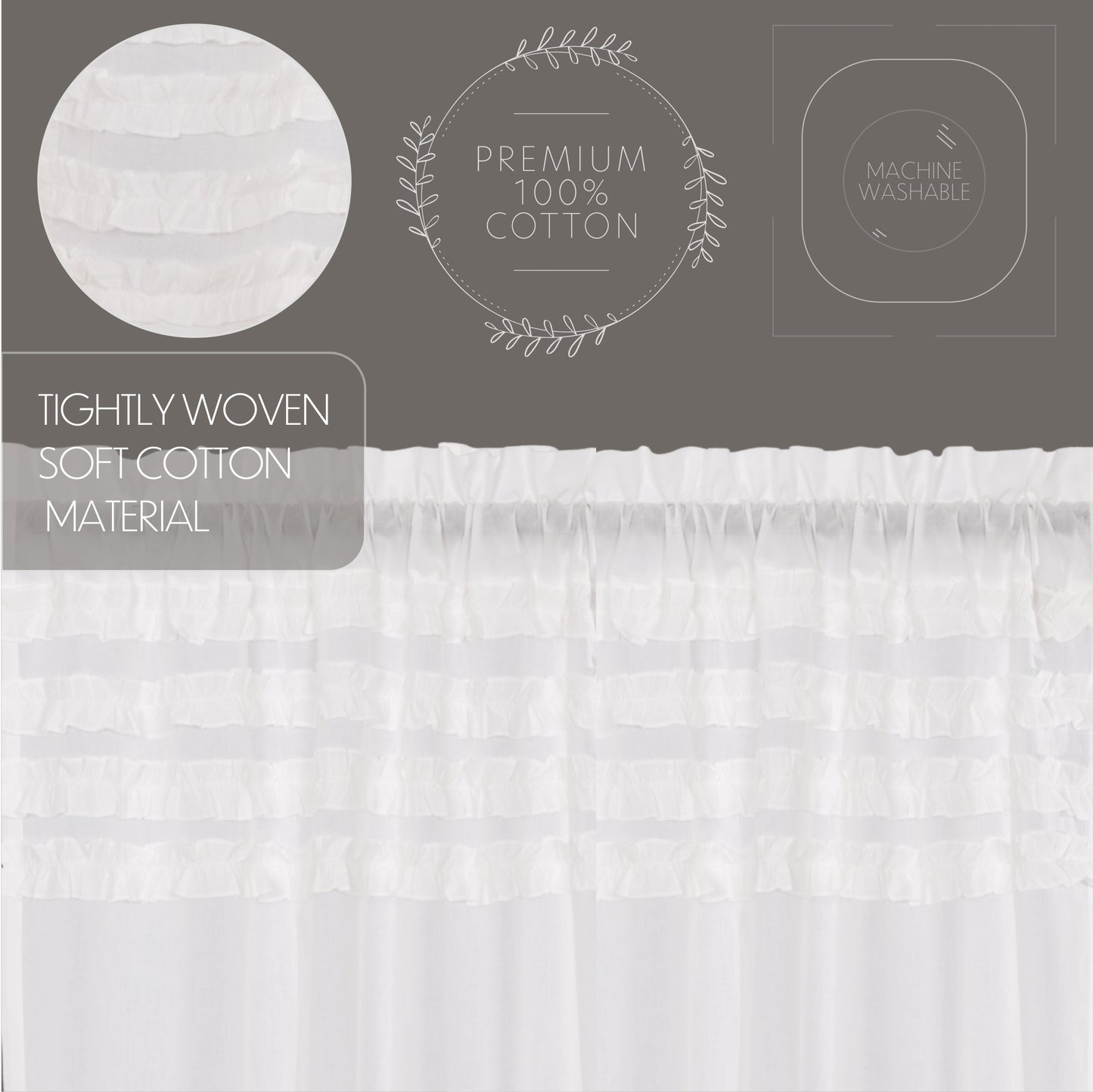 Ruffled Petticoat 84" Curtain Panel