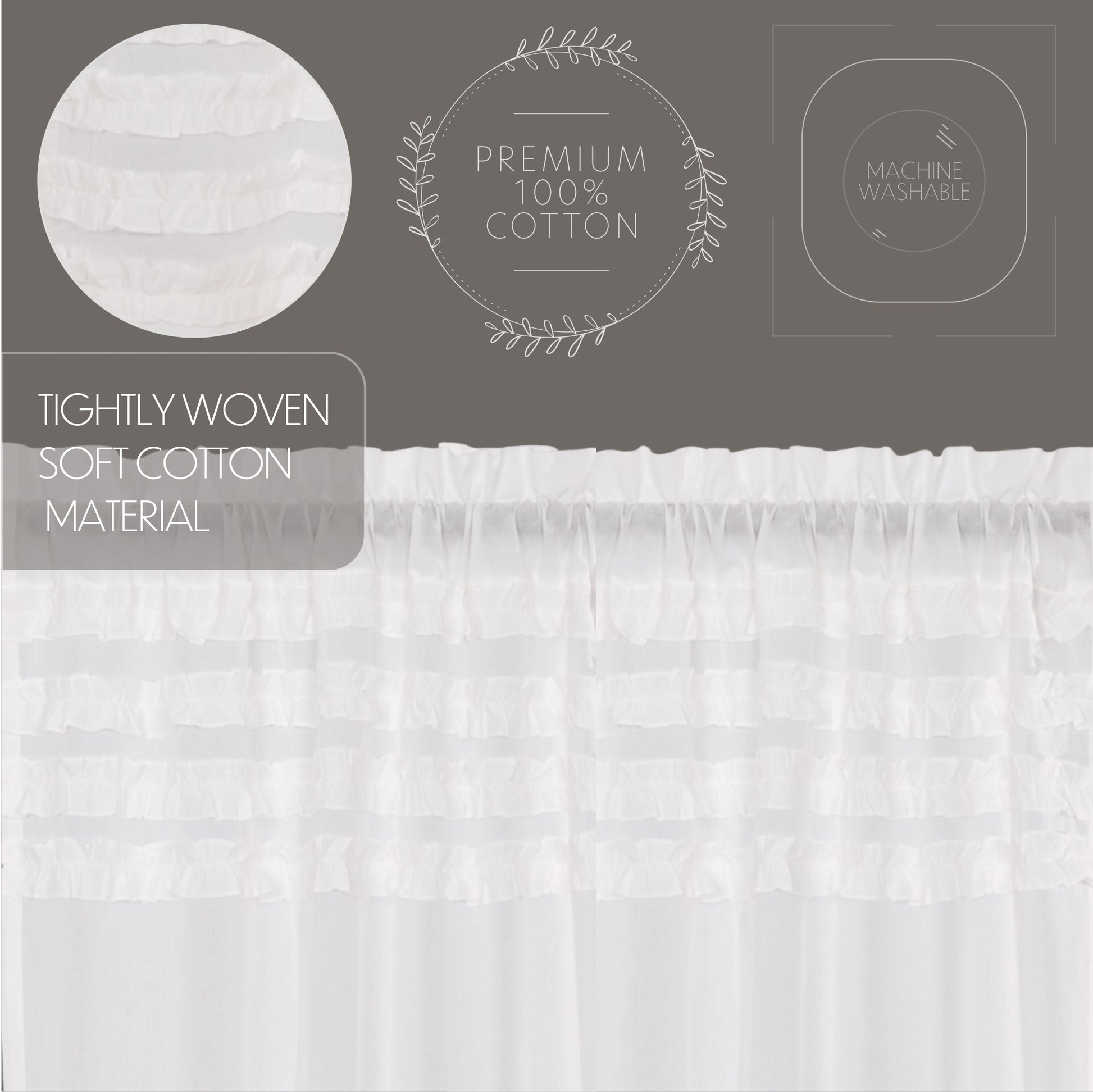 Ruffled Petticoat 84" Curtain Panel