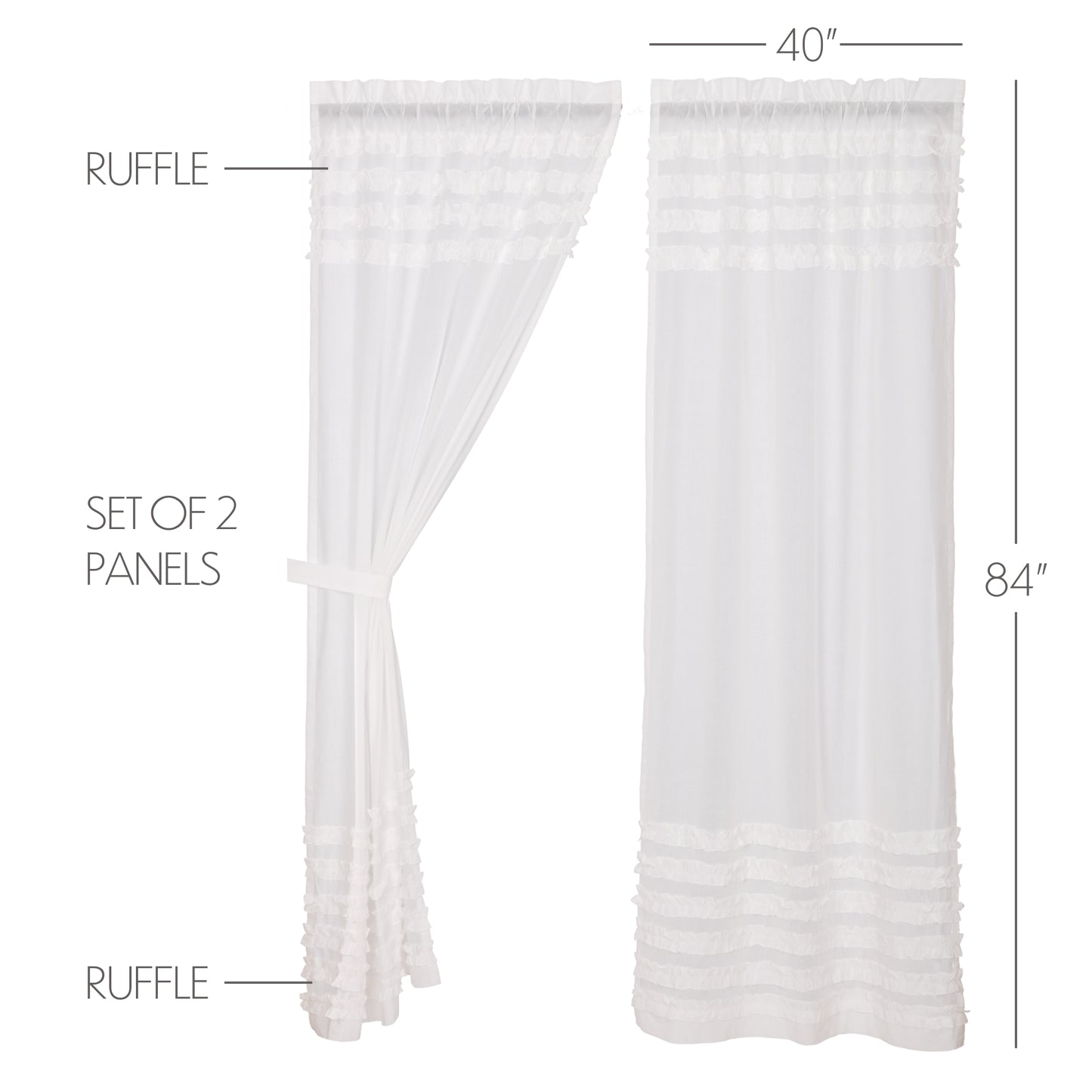 Ruffled Petticoat 84" Curtain Panel