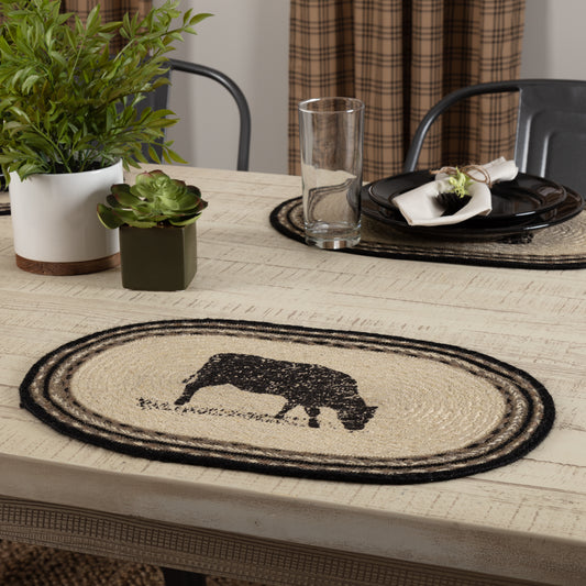 Sawyer Mill Charcoal Cow Placemat