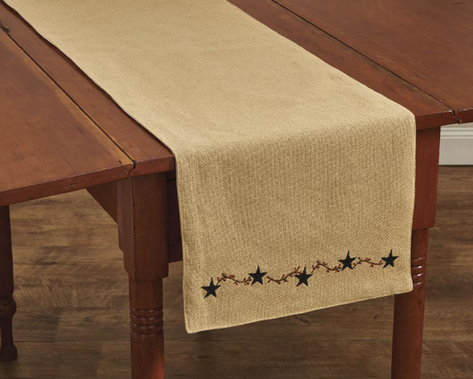 Burlap Star Table Runner - 54 inches