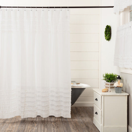 White Petticoat Shower Curtain