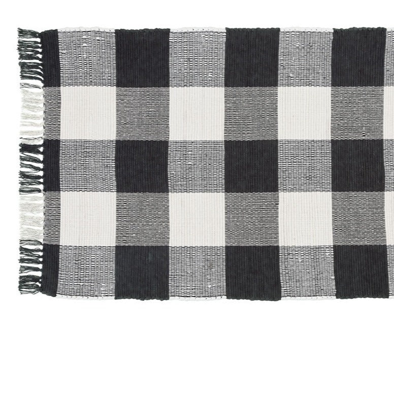 Wicklow Black and Cream Rag Rug 3x5