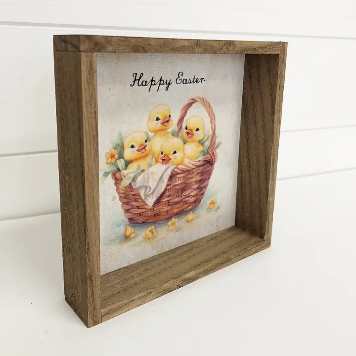 Vintage Duck Basket Framed Print