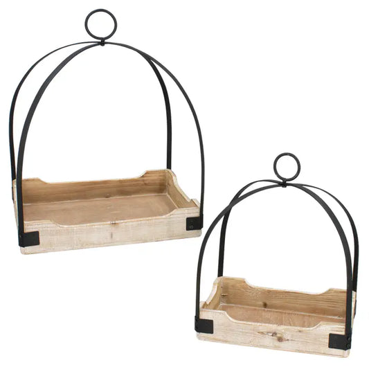 Wood Bottom Iron Lanterns