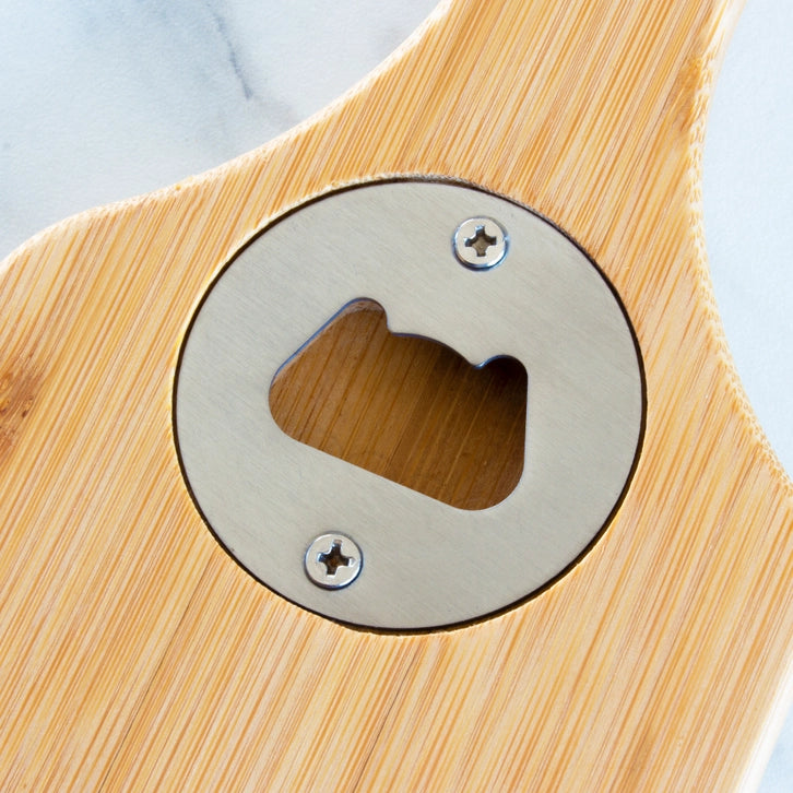 BBQ Grill Bamboo Scraper with Bottle Opener
