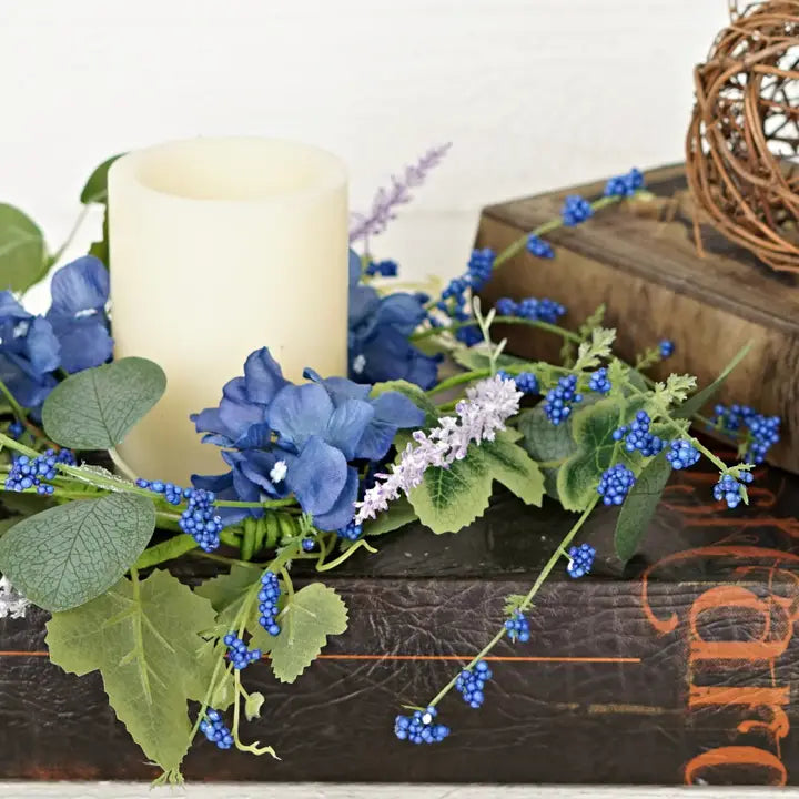 3.5 inch Wispy Ring - Blue Hydrangea Garden