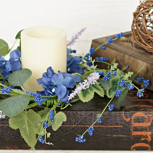 3.5 inch Wispy Ring - Blue Hydrangea Garden