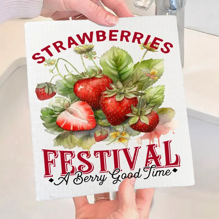 Strawberry Festival Swedish Dishcloth